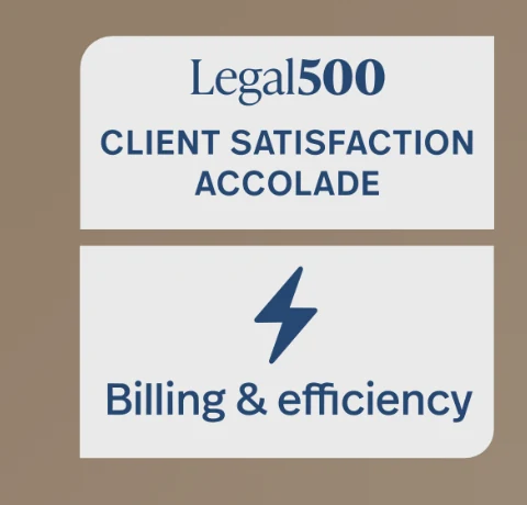 Distinción Legal 500 de satisfacción del cliente en facturación y eficiencia